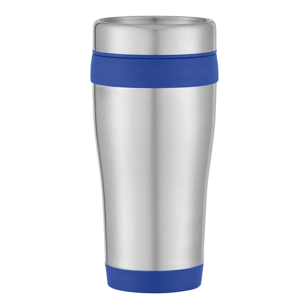 SILVER WITH BLUE color option for 15 Oz. Insulated Stainless Tumbler