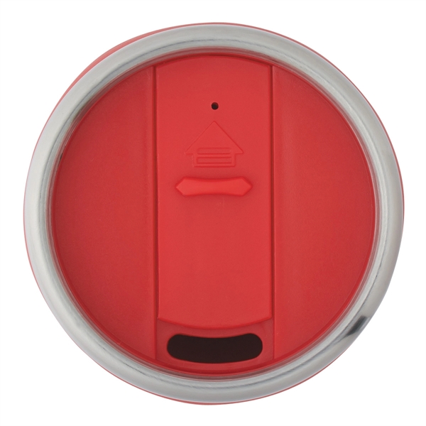 SILVER WITH RED color option for 15 Oz. Insulated Stainless Tumbler