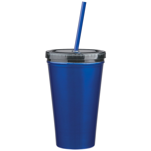 METALLIC BLUE color option for 16 Oz. Insulated Stainless Steel Tumbler
