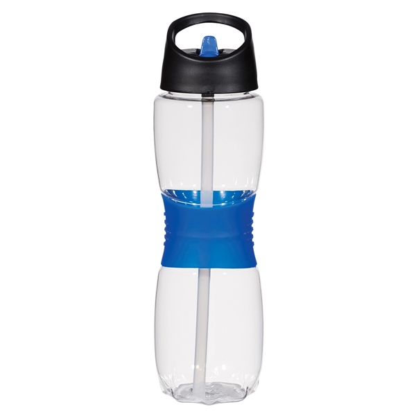 CLEAR WITH BLUE color option for Hourglass Tritan Bottle
