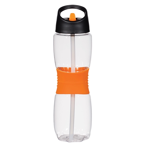 CLEAR WITH ORANGE color option for Hourglass Tritan Bottle