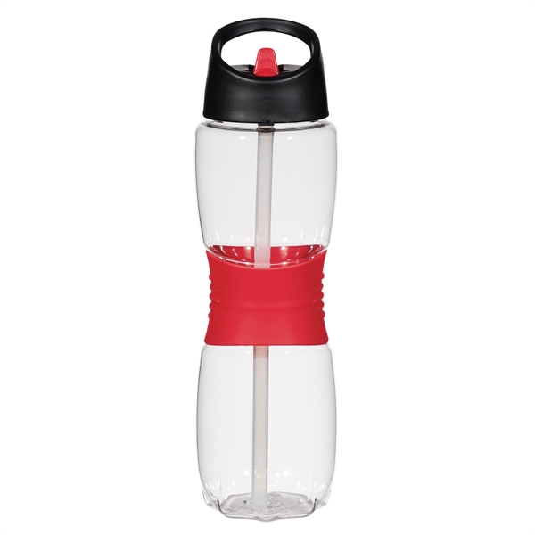 CLEAR WITH RED color option for Hourglass Tritan Bottle