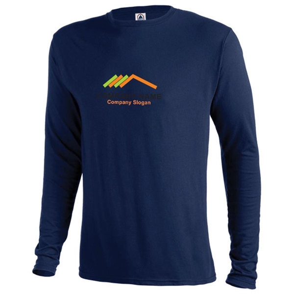 Navy color option for Moisture Wicking Long Sleeve Adult Tee