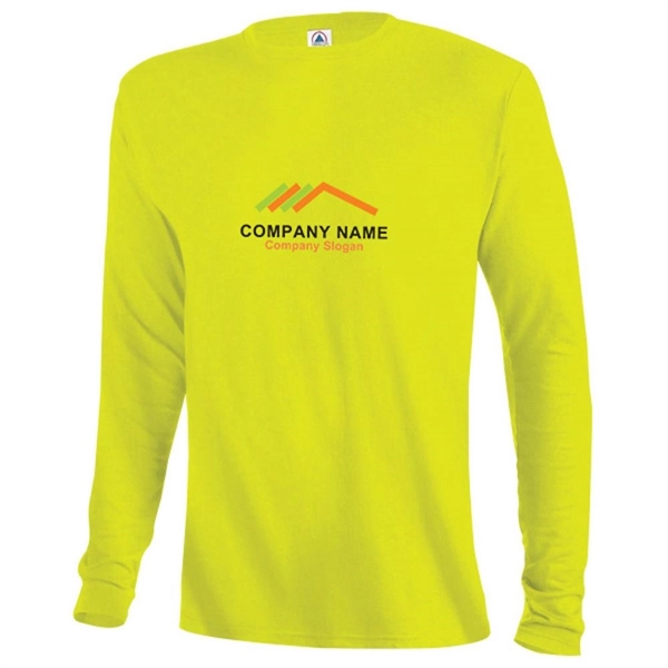 Safety Green color option for Moisture Wicking Long Sleeve Adult Tee