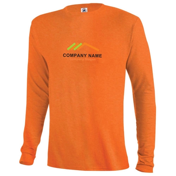 Safety Orange color option for Moisture Wicking Long Sleeve Adult Tee