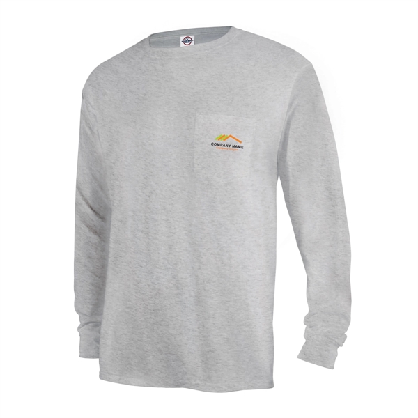 Athletic Heather color option for Stylish Long Sleeve Pocket Tee