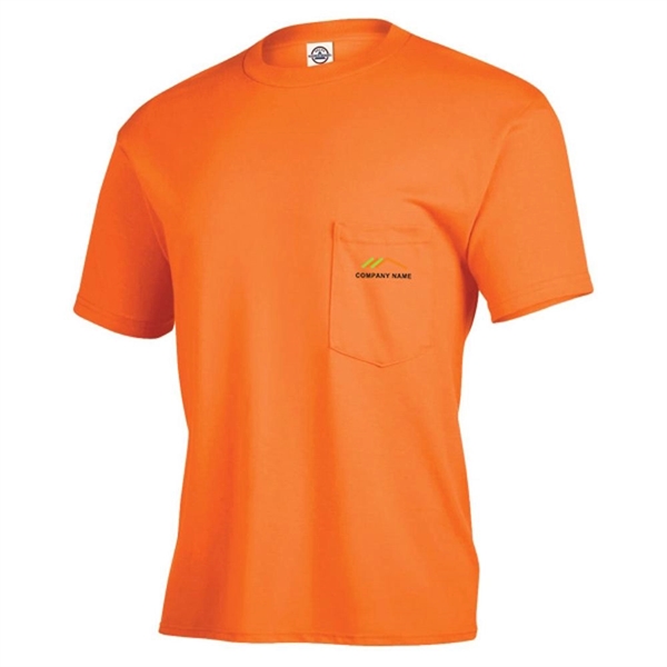 Safety Orange color option for Classic Adult Pocket Tee