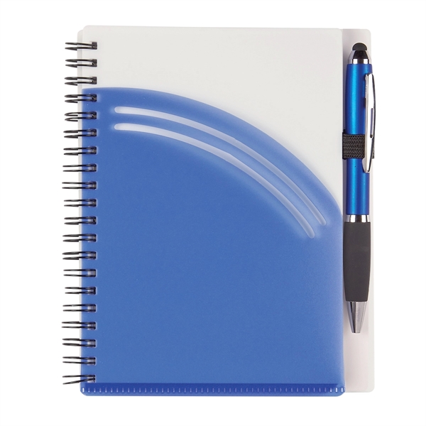 BLUE WITH WHITE color option for Spiral Notebook With Pen