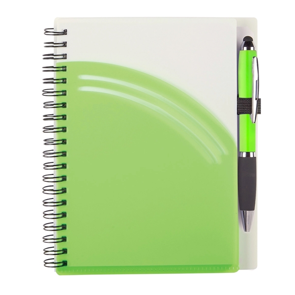 LIME WITH WHITE color option for Spiral Notebook With Pen