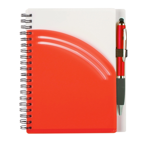 RED WITH WHITE color option for Spiral Notebook With Pen