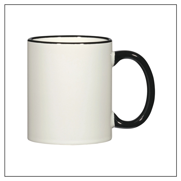 WHITE WITH BLACK color option for Two Toned Mug