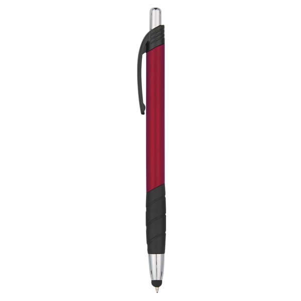 Red color option for Sleek Plunger Action Pen With Stylus
