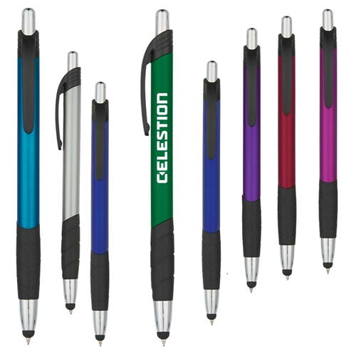 Main photo of Sleek Plunger Action Pen With Stylus