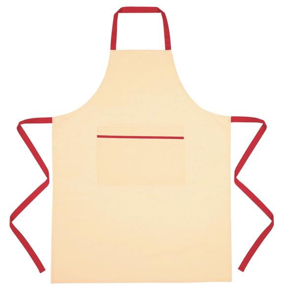 NATURAL RED color option for Cuisine Apron   100% Cotton