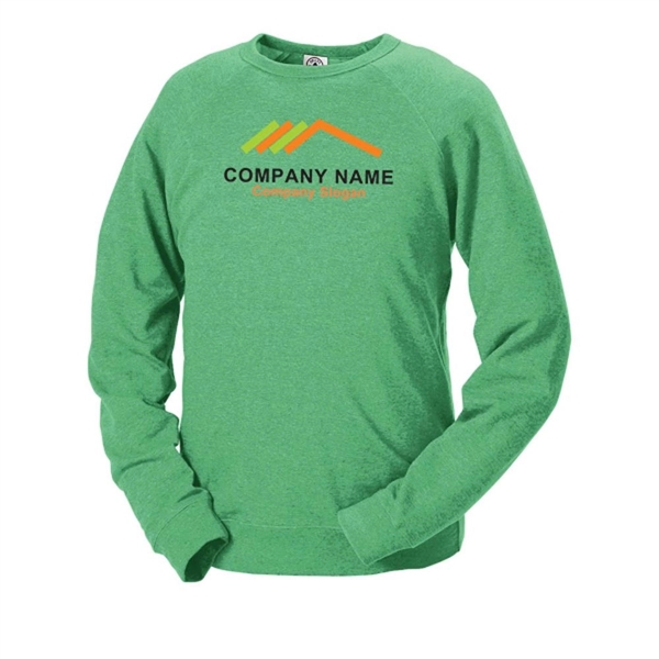 Kelly Green Heather color option for French Terry Fleece Shirt