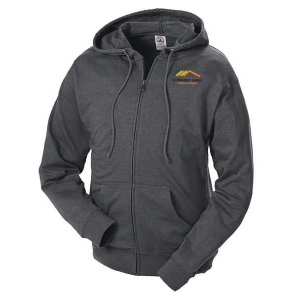 Charcoal Heather color option for French Terry Fleece Hoodie With Zipper