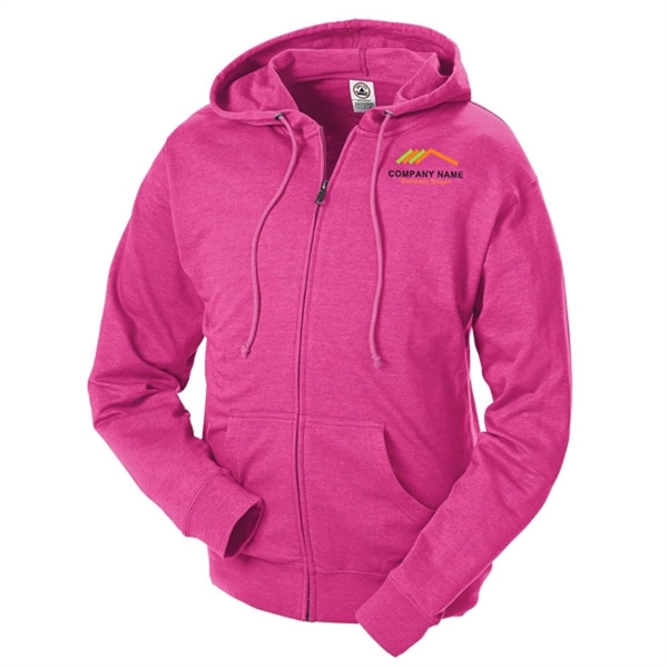 Heliconia Heather color option for French Terry Fleece Hoodie With Zipper