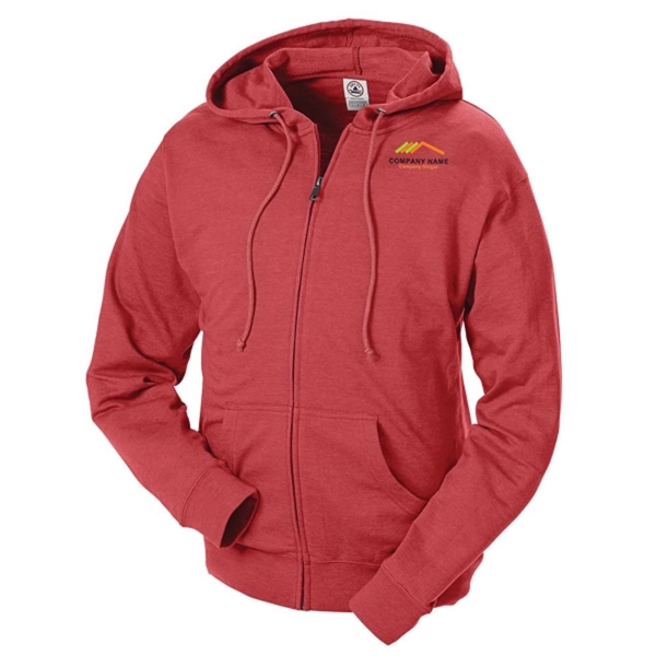 Red Heather color option for French Terry Fleece Hoodie With Zipper
