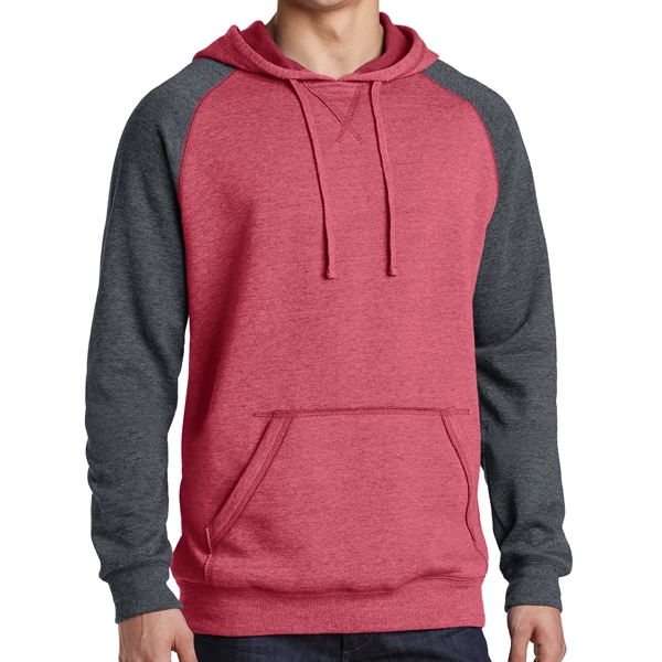 HEATHER RED/ HEATHER CHARCOAL color option for Boys Ligthweight Raglan Hoodie