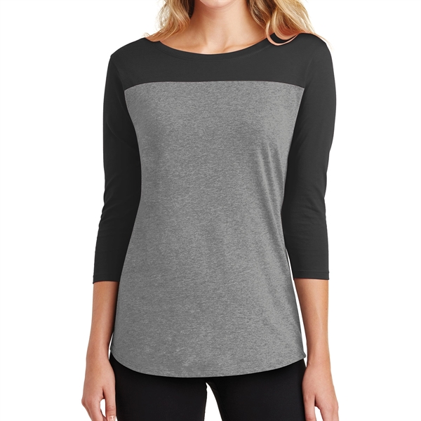 BLACK/ GRAY FROST color option for Junior Crew 3/4 Sleeve Tee