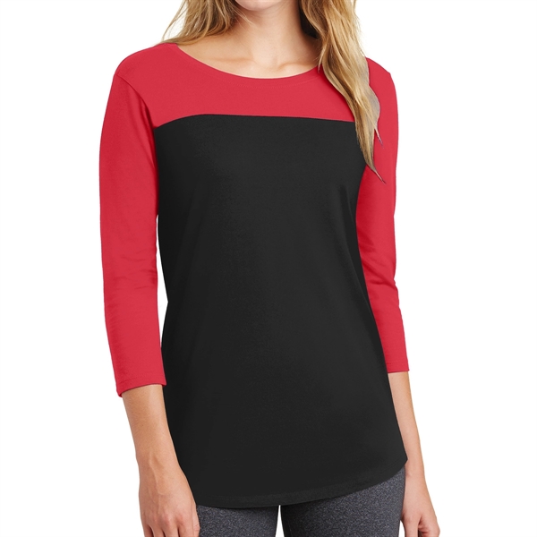 NEW RED/ BLACK color option for Junior Crew 3/4 Sleeve Tee