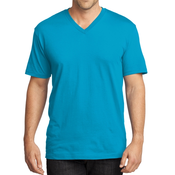 Bright Turquoise color option for District Made® Men's Everyday V Neck T Shirt