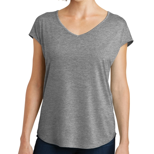 Heathered Nickel color option for District Made® Women's Crossover Back T Shirt