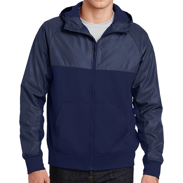 TRUE NAVY/NAVY color option for Embossed Moisture Wicking Full Zipper Jacket