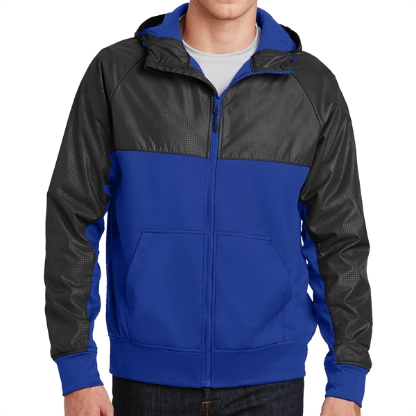TRUE ROYAL/ BLACK color option for Embossed Moisture Wicking Full Zipper Jacket