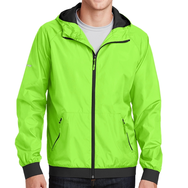 LIME SHOCK/BLACK color option for Embossed Jacket With Hood