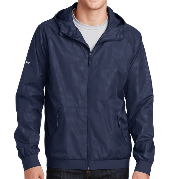 TRUE NAVY/NAVY color option for Embossed Jacket With Hood