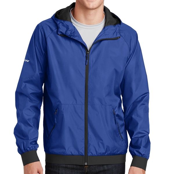 TRUE ROYAL/ BLACK color option for Embossed Jacket With Hood
