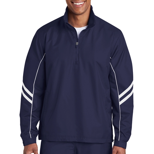 TRUE NAVY/ WHITE color option for Water Resistant Ripstop 1/2 Zip Pullover