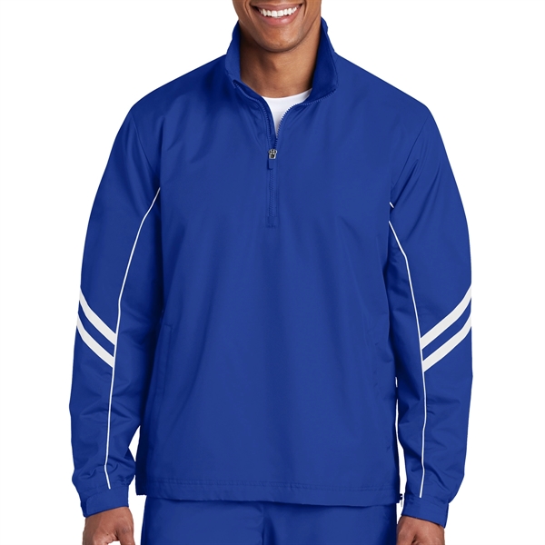 TRUE ROYAL/ WHITE color option for Water Resistant Ripstop 1/2 Zip Pullover