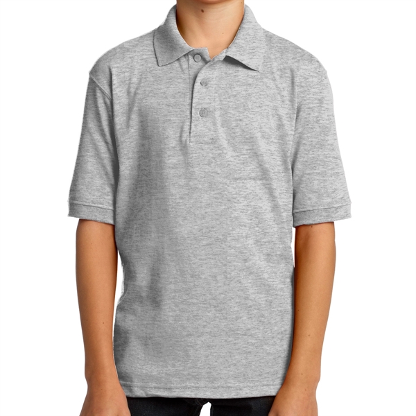 Athletic Heather color option for Youth's Everyday Port & Company® Core Blend Jersey Knit Polo