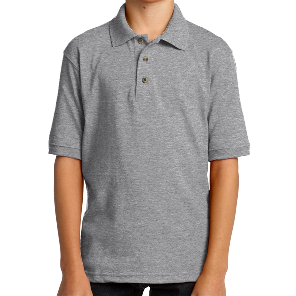 Athletic Maroon color option for Youth's Everyday Port & Company® Core Blend Jersey Knit Polo