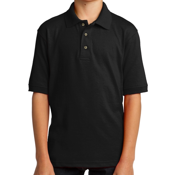 Jet Black color option for Youth's Everyday Port & Company® Core Blend Jersey Knit Polo