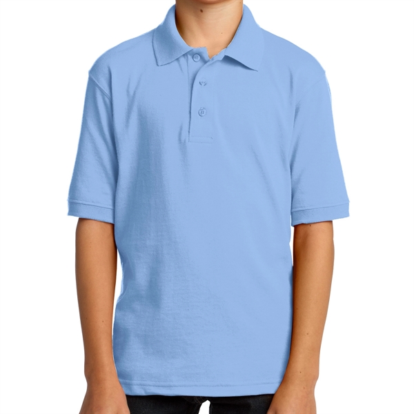 Light Blue color option for Youth's Everyday Port & Company® Core Blend Jersey Knit Polo
