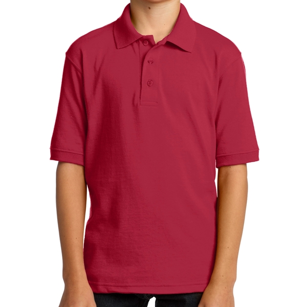 Red color option for Youth's Everyday Port & Company® Core Blend Jersey Knit Polo