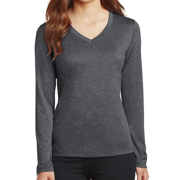 Charcoal Heather color option for Lined On V Neck Tee