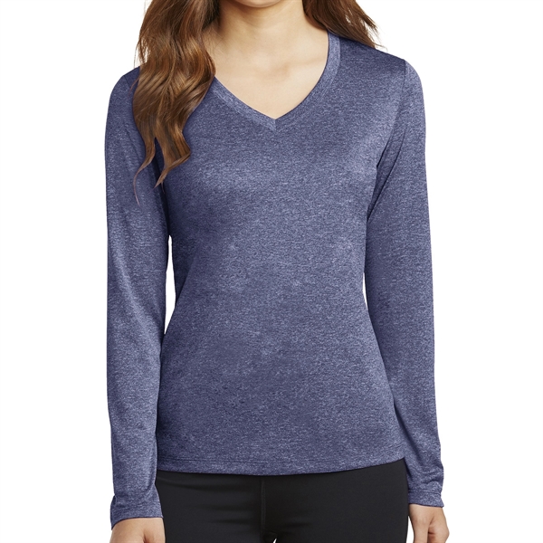 True Navy Heather color option for Lined On V Neck Tee