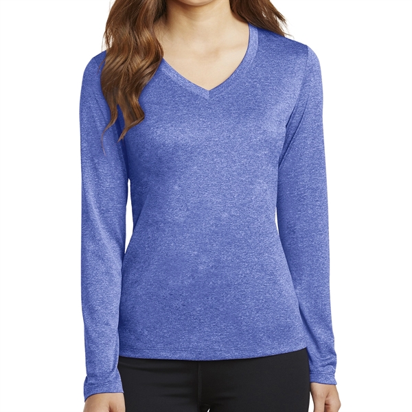 True Royal Heather color option for Lined On V Neck Tee