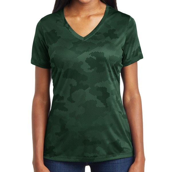 FOREST GREEN color option for Ladies' Camo Inspired Shirt
