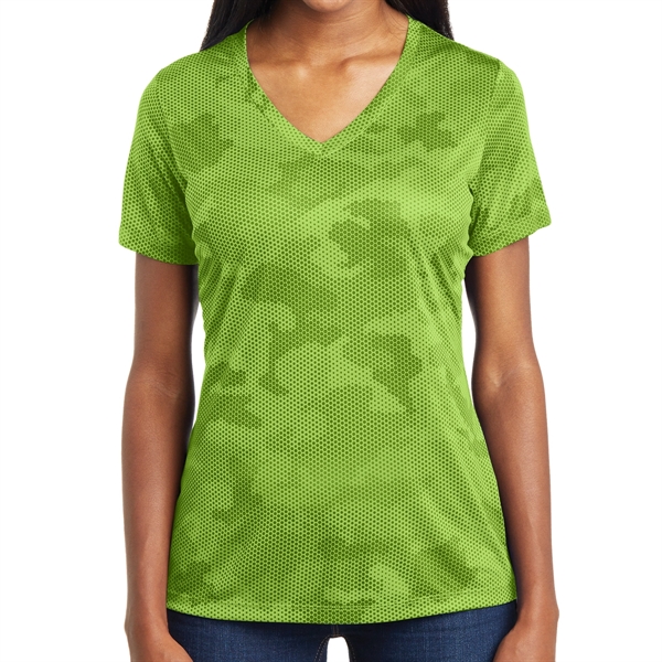LIME SHOCK color option for Ladies' Camo Inspired Shirt