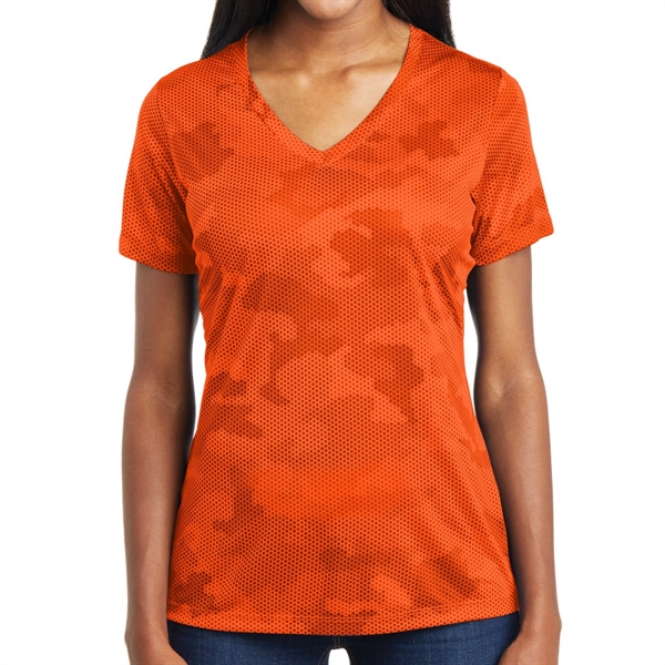 NEON ORANGE color option for Ladies' Camo Inspired Shirt