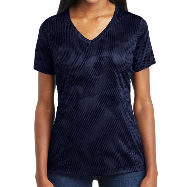 True Navy color option for Ladies' Camo Inspired Shirt