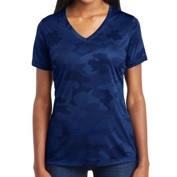 True Royal color option for Ladies' Camo Inspired Shirt