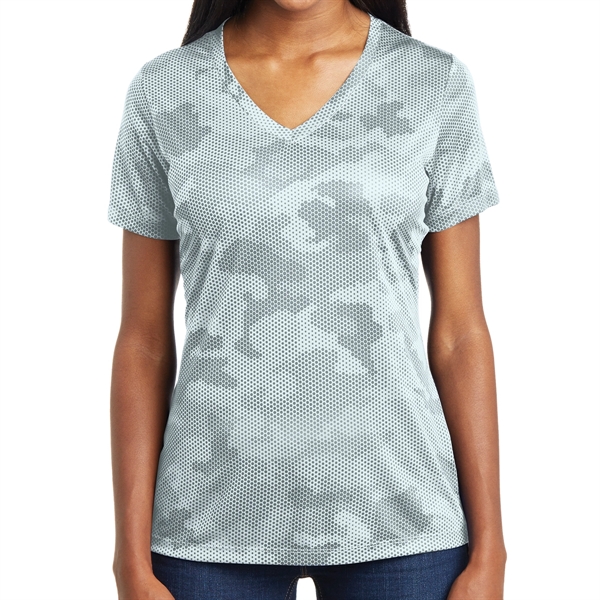 WHITE color option for Ladies' Camo Inspired Shirt