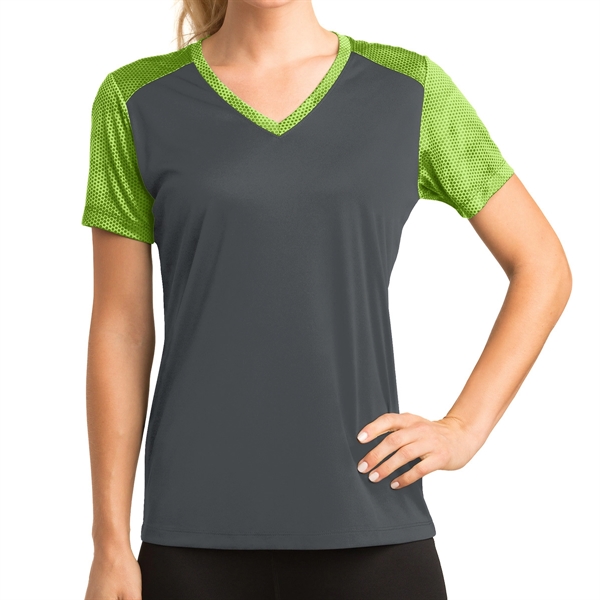 IRON GREY/LIME SHOCK color option for Classic Colorblock V Neck Shirt