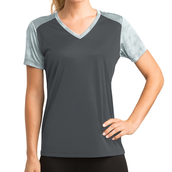 IRON GREY/WHITE color option for Classic Colorblock V Neck Shirt